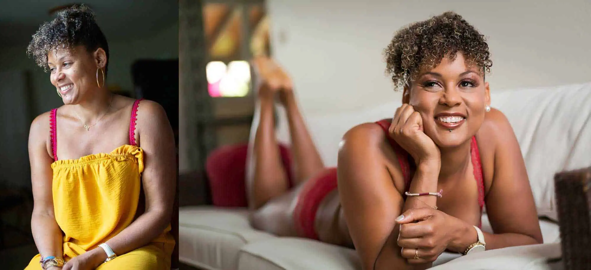 Poppy avant et après sa séance boudoir